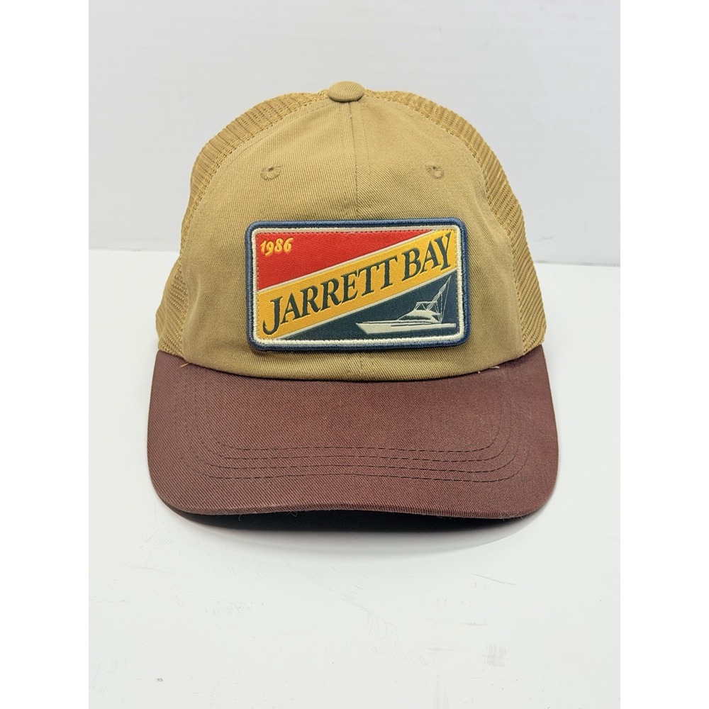 Jarrett Bay 1986 Trucker Hat Brown Tan Fishing Boat Patch Mesh Snapback